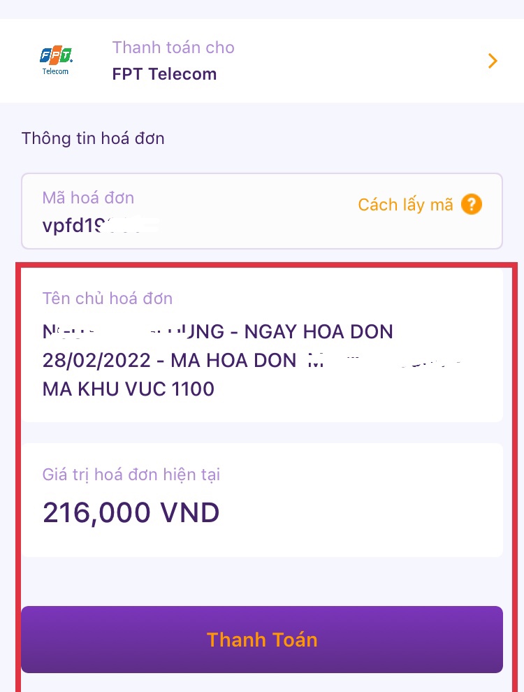 Kiểm tra lại thông tin hóa đơn đã đúng chưa